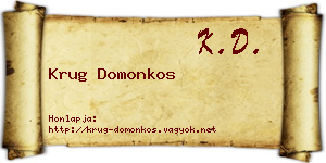 Krug Domonkos névjegykártya